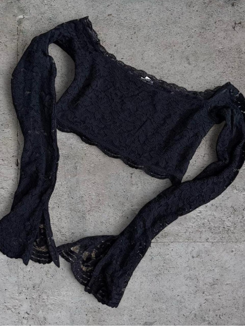Garage Lace Off-Shoulder Crop Top